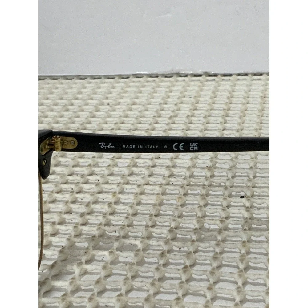 Rayban Clubmaster RB 3016 Glasses Black Gold Round Frames Only Slightly Bent‎